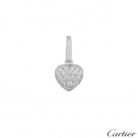 Cartier White Gold Pave Diamond Heart Charm Cartier White Gold Pave Diamond Heart Charm